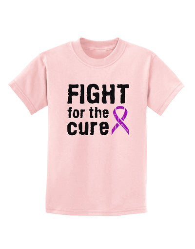 Fight for the Cure - Purple Ribbon Alzheimers Disease Childrens T-Shirt-Childrens T-Shirt-TooLoud-PalePink-X-Small-Davson Sales