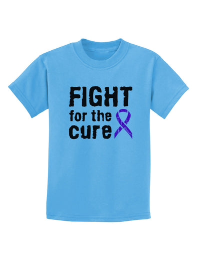 Fight for the Cure - Purple Ribbon Alzheimers Disease Childrens T-Shirt-Childrens T-Shirt-TooLoud-Aquatic-Blue-X-Small-Davson Sales