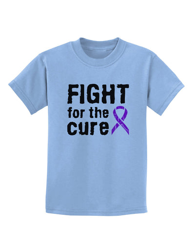 Fight for the Cure - Purple Ribbon Alzheimers Disease Childrens T-Shirt-Childrens T-Shirt-TooLoud-Light-Blue-X-Small-Davson Sales