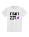 Fight for the Cure - Purple Ribbon Alzheimers Disease Childrens T-Shirt-Childrens T-Shirt-TooLoud-White-X-Small-Davson Sales