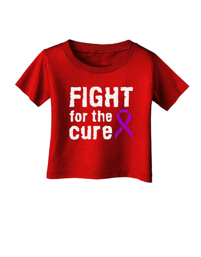 Fight for the Cure - Purple Ribbon Alzheimers Disease Infant T-Shirt Dark-Infant T-Shirt-TooLoud-Red-06-Months-Davson Sales