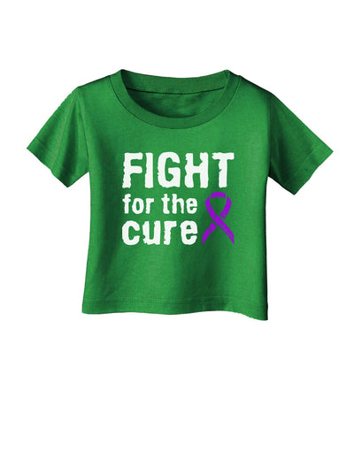 Fight for the Cure - Purple Ribbon Alzheimers Disease Infant T-Shirt Dark-Infant T-Shirt-TooLoud-Clover-Green-06-Months-Davson Sales