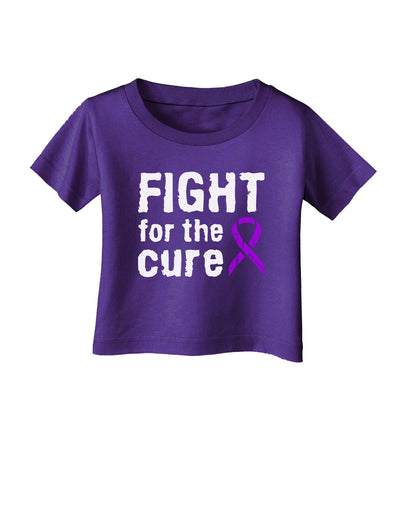 Fight for the Cure - Purple Ribbon Alzheimers Disease Infant T-Shirt Dark-Infant T-Shirt-TooLoud-Purple-06-Months-Davson Sales