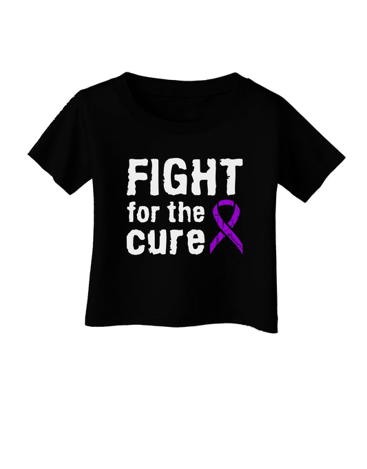 Fight for the Cure - Purple Ribbon Alzheimers Disease Infant T-Shirt Dark-Infant T-Shirt-TooLoud-Black-06-Months-Davson Sales