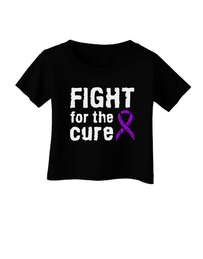 Fight for the Cure - Purple Ribbon Alzheimers Disease Infant T-Shirt Dark-Infant T-Shirt-TooLoud-Black-06-Months-Davson Sales