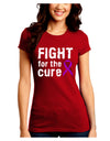 Fight for the Cure - Purple Ribbon Alzheimers Disease Juniors Crew Dark T-Shirt-T-Shirts Juniors Tops-TooLoud-Red-Juniors Fitted Small-Davson Sales