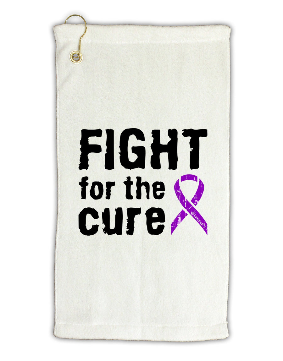 Fight for the Cure - Purple Ribbon Alzheimers Disease Micro Terry Gromet Golf Towel 16 x 25 inch-Golf Towel-TooLoud-White-Davson Sales