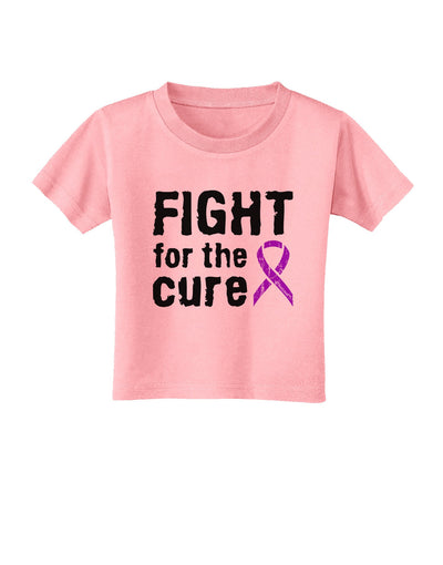 Fight for the Cure - Purple Ribbon Alzheimers Disease Toddler T-Shirt-Toddler T-Shirt-TooLoud-Candy-Pink-2T-Davson Sales