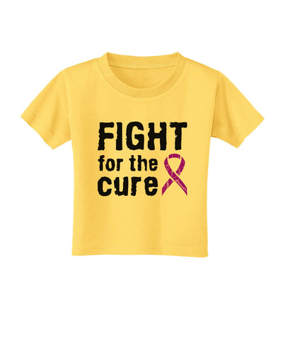 Fight for the Cure - Purple Ribbon Alzheimers Disease Toddler T-Shirt-Toddler T-Shirt-TooLoud-Yellow-2T-Davson Sales