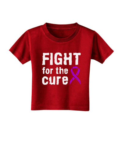 Fight for the Cure - Purple Ribbon Alzheimers Disease Toddler T-Shirt Dark-Toddler T-Shirt-TooLoud-Red-2T-Davson Sales