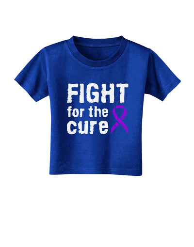 Fight for the Cure - Purple Ribbon Alzheimers Disease Toddler T-Shirt Dark-Toddler T-Shirt-TooLoud-Royal-Blue-2T-Davson Sales