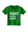 Fight for the Cure - Purple Ribbon Alzheimers Disease Toddler T-Shirt Dark-Toddler T-Shirt-TooLoud-Clover-Green-2T-Davson Sales