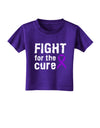 Fight for the Cure - Purple Ribbon Alzheimers Disease Toddler T-Shirt Dark-Toddler T-Shirt-TooLoud-Purple-2T-Davson Sales