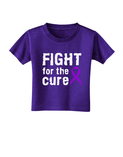 Fight for the Cure - Purple Ribbon Alzheimers Disease Toddler T-Shirt Dark-Toddler T-Shirt-TooLoud-Purple-2T-Davson Sales