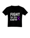 Fight for the Cure - Purple Ribbon Alzheimers Disease Toddler T-Shirt Dark-Toddler T-Shirt-TooLoud-Black-2T-Davson Sales