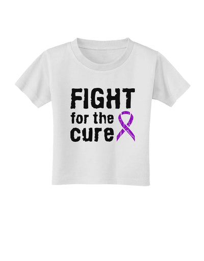 Fight for the Cure - Purple Ribbon Alzheimers Disease Toddler T-Shirt-Toddler T-Shirt-TooLoud-White-2T-Davson Sales