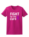 Fight for the Cure - Purple Ribbon Alzheimers Disease Womens Dark T-Shirt-TooLoud-Hot-Pink-Small-Davson Sales
