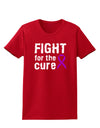 Fight for the Cure - Purple Ribbon Alzheimers Disease Womens Dark T-Shirt-TooLoud-Red-X-Small-Davson Sales