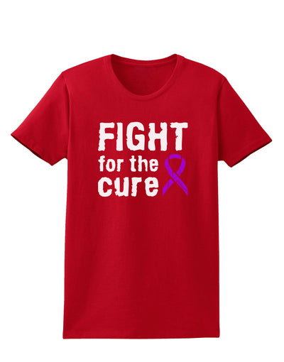 Fight for the Cure - Purple Ribbon Alzheimers Disease Womens Dark T-Shirt-TooLoud-Red-X-Small-Davson Sales