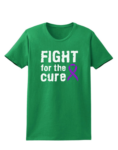 Fight for the Cure - Purple Ribbon Alzheimers Disease Womens Dark T-Shirt-TooLoud-Kelly-Green-X-Small-Davson Sales