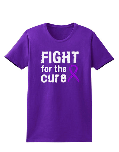 Fight for the Cure - Purple Ribbon Alzheimers Disease Womens Dark T-Shirt-TooLoud-Purple-X-Small-Davson Sales