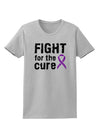 Fight for the Cure - Purple Ribbon Alzheimers Disease Womens T-Shirt-Womens T-Shirt-TooLoud-AshGray-X-Small-Davson Sales