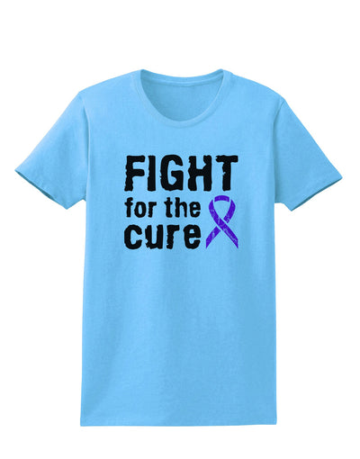 Fight for the Cure - Purple Ribbon Alzheimers Disease Womens T-Shirt-Womens T-Shirt-TooLoud-Aquatic-Blue-X-Small-Davson Sales