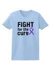 Fight for the Cure - Purple Ribbon Alzheimers Disease Womens T-Shirt-Womens T-Shirt-TooLoud-Light-Blue-X-Small-Davson Sales