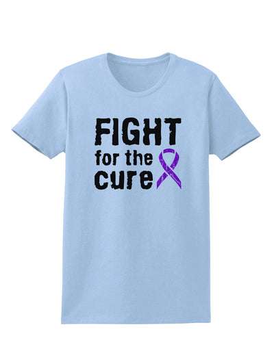 Fight for the Cure - Purple Ribbon Alzheimers Disease Womens T-Shirt-Womens T-Shirt-TooLoud-Light-Blue-X-Small-Davson Sales