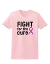 Fight for the Cure - Purple Ribbon Alzheimers Disease Womens T-Shirt-Womens T-Shirt-TooLoud-PalePink-X-Small-Davson Sales