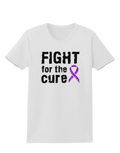 Fight for the Cure - Purple Ribbon Alzheimers Disease Womens T-Shirt-Womens T-Shirt-TooLoud-White-X-Small-Davson Sales