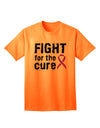 Fight for the Cure - Purple Ribbon Crohnâ€™s Disease Adult T-Shirt-Mens T-Shirt-TooLoud-Neon-Orange-Small-Davson Sales