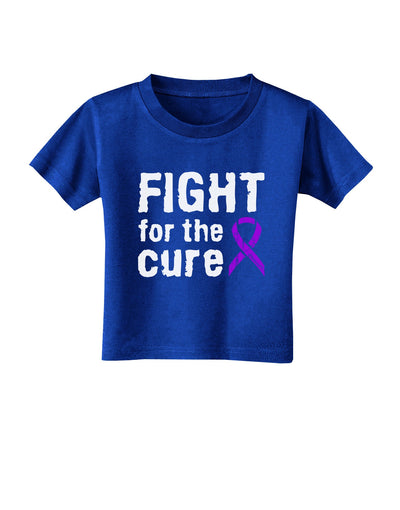 Fight for the Cure - Purple Ribbon Crohn’s Disease Toddler T-Shirt Dark-Toddler T-Shirt-TooLoud-Royal-Blue-2T-Davson Sales