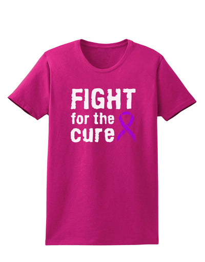 Fight for the Cure - Purple Ribbon Crohn’s Disease Womens Dark T-Shirt-TooLoud-Hot-Pink-Small-Davson Sales