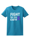 Fight for the Cure - Purple Ribbon Crohn’s Disease Womens Dark T-Shirt-TooLoud-Turquoise-X-Small-Davson Sales