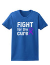 Fight for the Cure - Purple Ribbon Crohn’s Disease Womens Dark T-Shirt-TooLoud-Royal-Blue-X-Small-Davson Sales