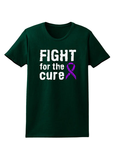 Fight for the Cure - Purple Ribbon Crohn’s Disease Womens Dark T-Shirt-TooLoud-Forest-Green-Small-Davson Sales