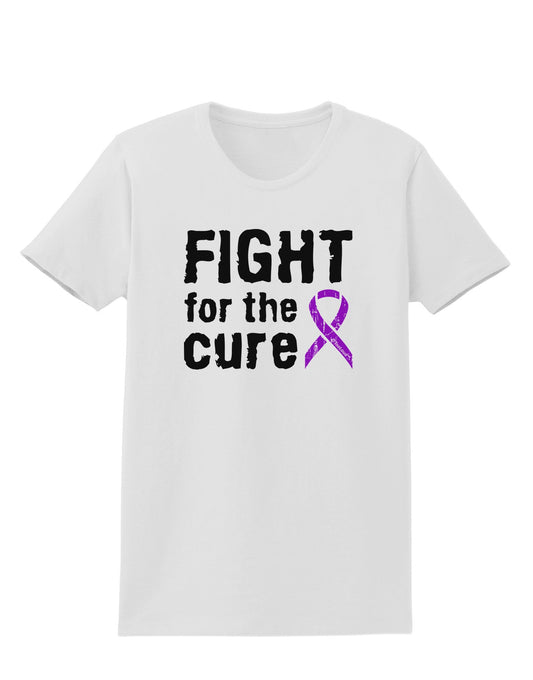 Fight for the Cure - Purple Ribbon Crohn’s Disease Womens T-Shirt-Womens T-Shirt-TooLoud-White-X-Small-Davson Sales
