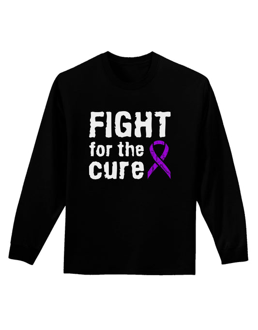 Fight for the Cure - Purple Ribbon Epilepsy Adult Long Sleeve Dark T-Shirt-TooLoud-Black-Small-Davson Sales