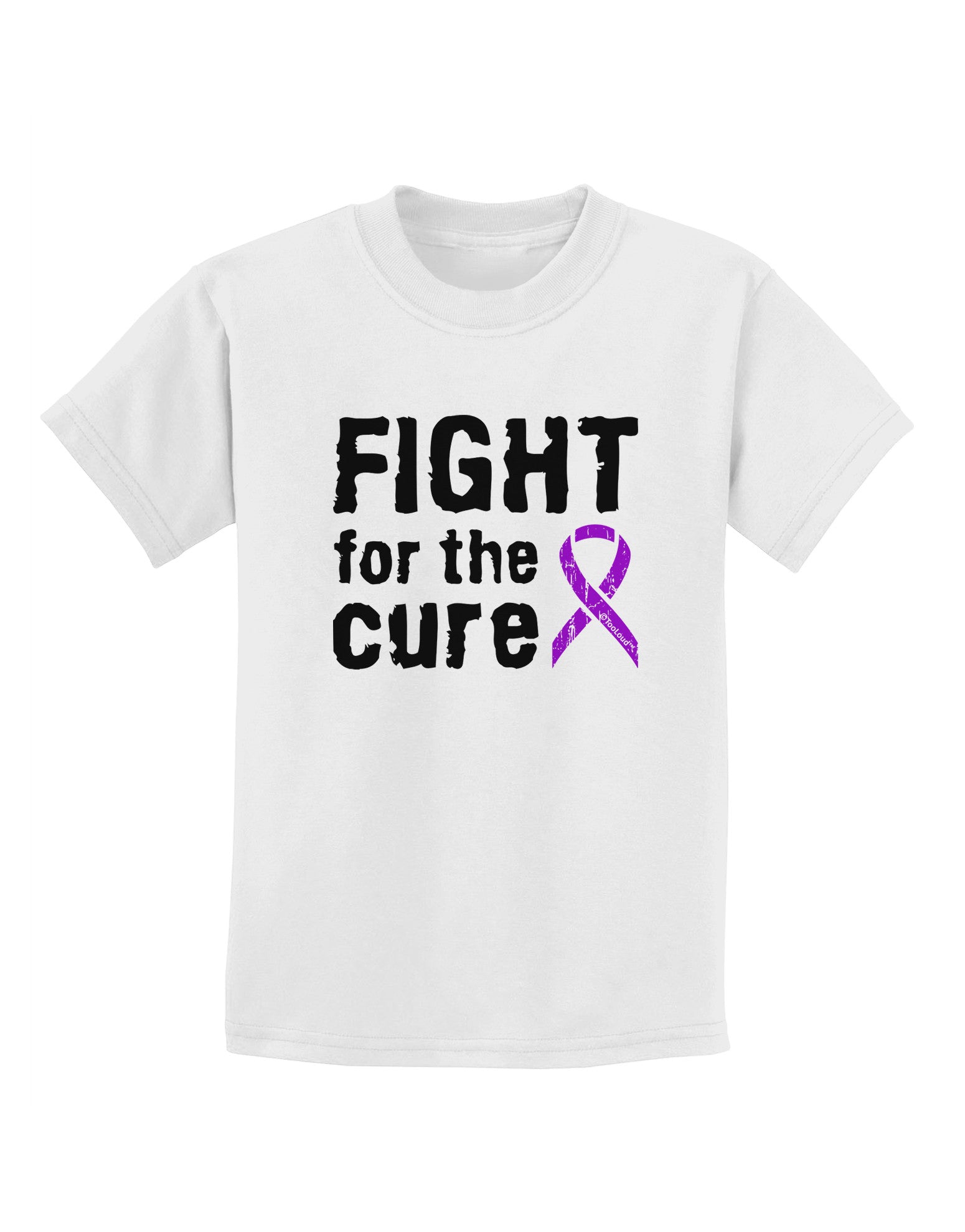 Fight for the Cure - Purple Ribbon Epilepsy Childrens T-Shirt-Childrens T-Shirt-TooLoud-White-X-Small-Davson Sales