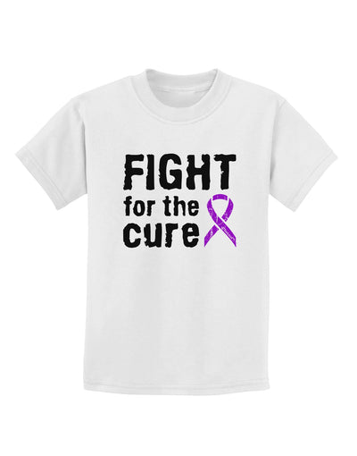 Fight for the Cure - Purple Ribbon Epilepsy Childrens T-Shirt-Childrens T-Shirt-TooLoud-White-X-Small-Davson Sales