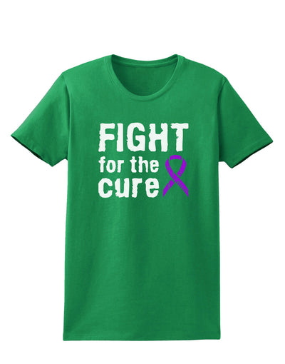 Fight for the Cure - Purple Ribbon Epilepsy Womens Dark T-Shirt-TooLoud-Kelly-Green-X-Small-Davson Sales