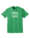 Final Boss Text - Boss Day Adult Dark T-Shirt-Mens T-Shirt-TooLoud-Kelly-Green-Small-Davson Sales