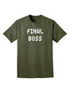 Final Boss Text - Boss Day Adult Dark T-Shirt-Mens T-Shirt-TooLoud-Military-Green-Small-Davson Sales