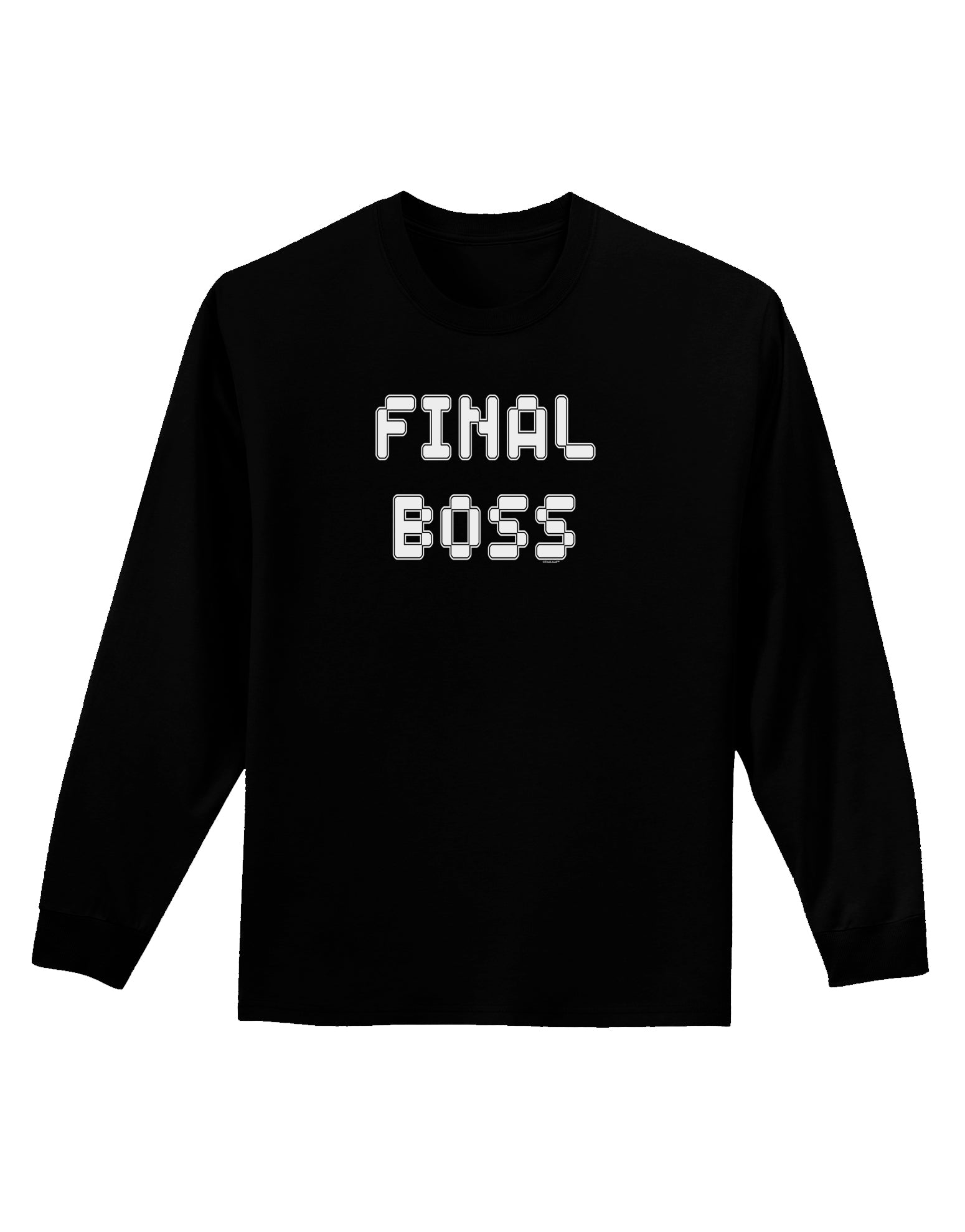 Final Boss Text - Boss Day Adult Long Sleeve Dark T-Shirt-TooLoud-Black-Small-Davson Sales
