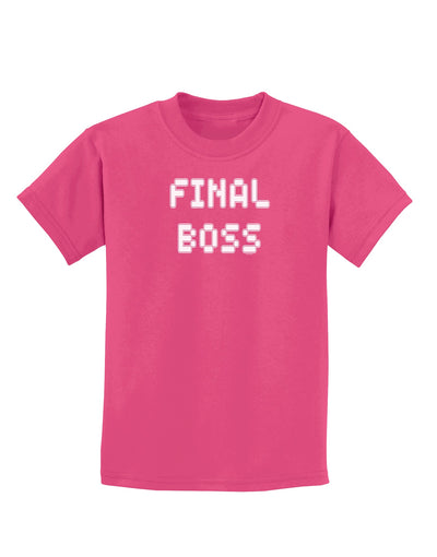 Final Boss Text - Boss Day Childrens Dark T-Shirt-Childrens T-Shirt-TooLoud-Sangria-X-Small-Davson Sales