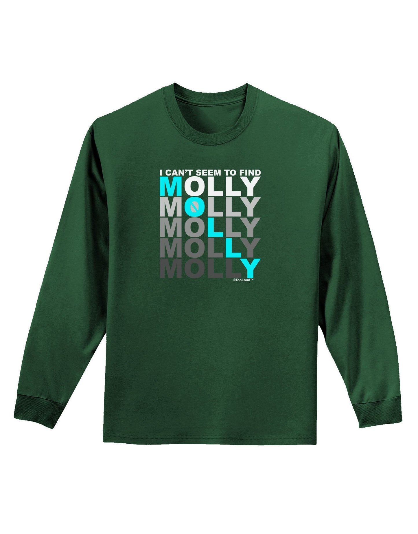Find Molly Blue Adult Long Sleeve Dark T-Shirt-TooLoud-Dark-Green-Small-Davson Sales