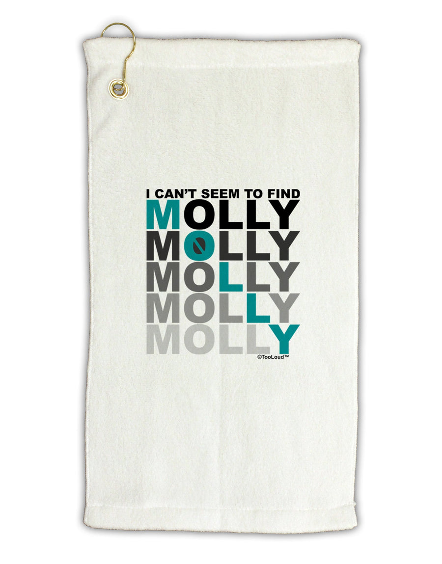 Find Molly Blue Micro Terry Gromet Golf Towel 16 x 25 inch-Golf Towel-TooLoud-White-Davson Sales