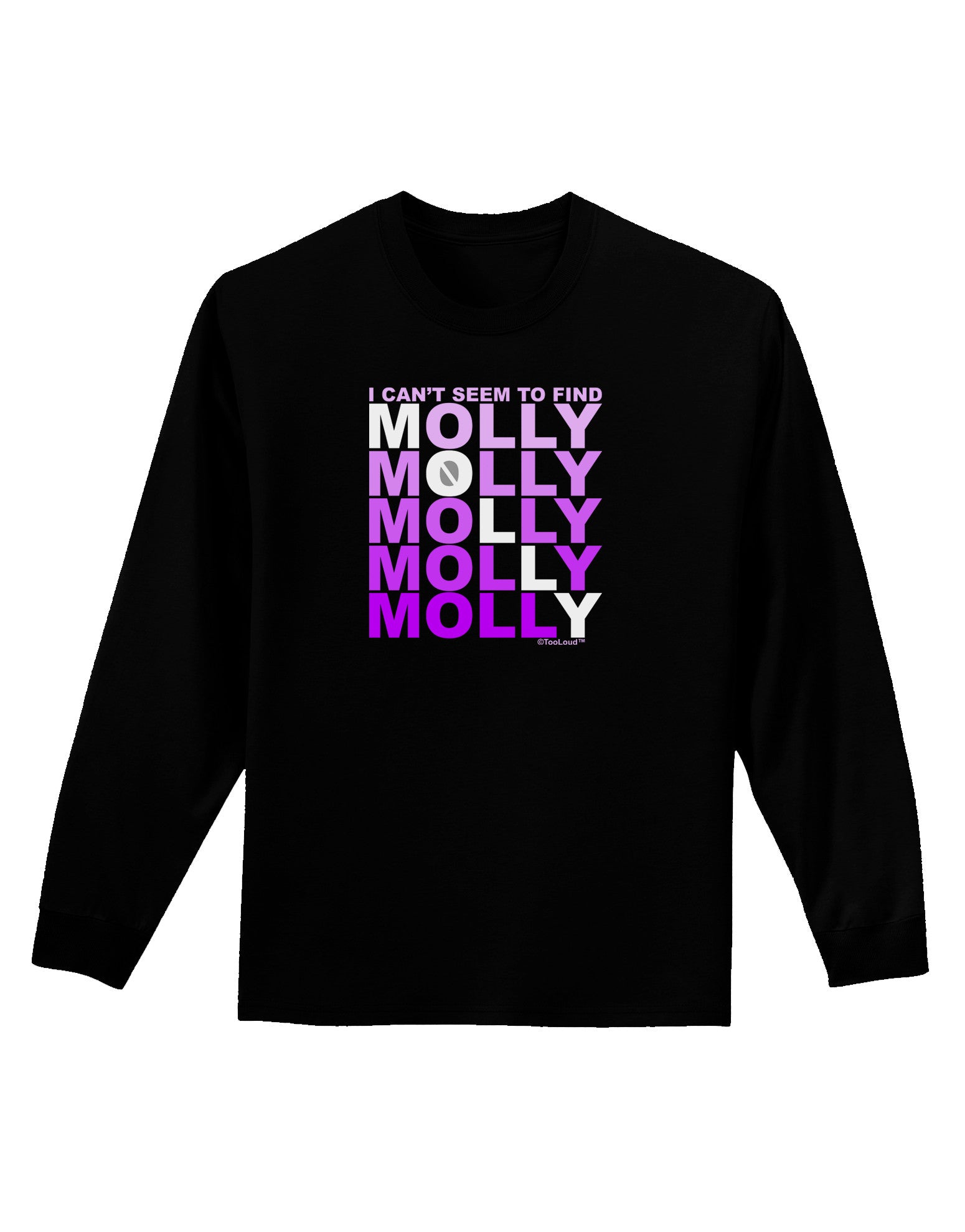 Find Molly Purple Adult Long Sleeve Dark T-Shirt-TooLoud-Black-Small-Davson Sales