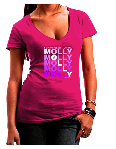 Find Molly Purple Juniors V-Neck Dark T-Shirt-Womens V-Neck T-Shirts-TooLoud-Hot-Pink-Juniors Fitted Small-Davson Sales